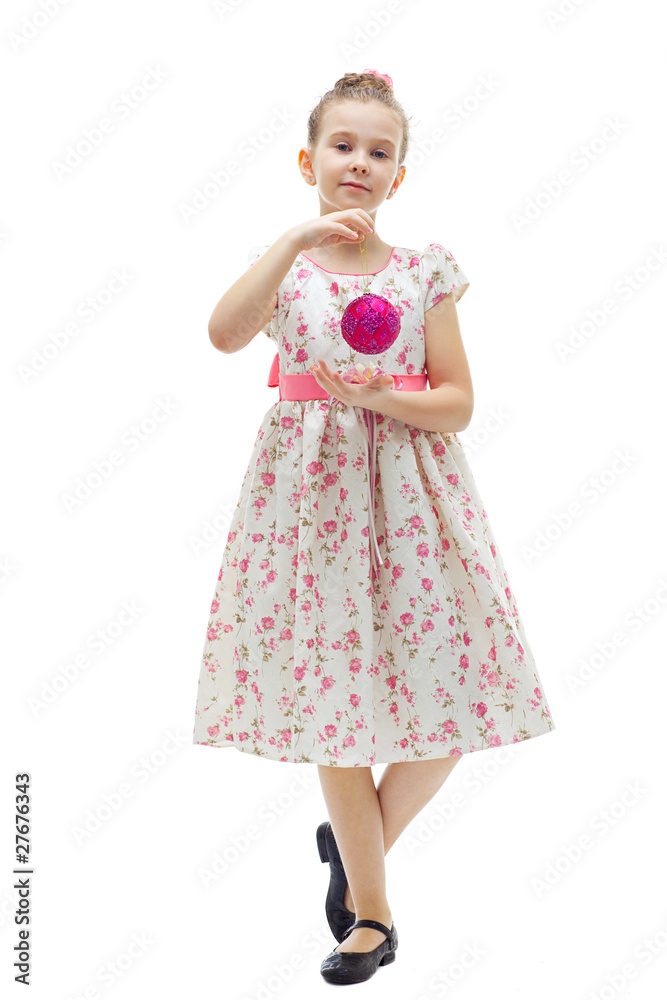 Cute little girl with a christmas-tree ball Cute little girl with a christmas-tree ball