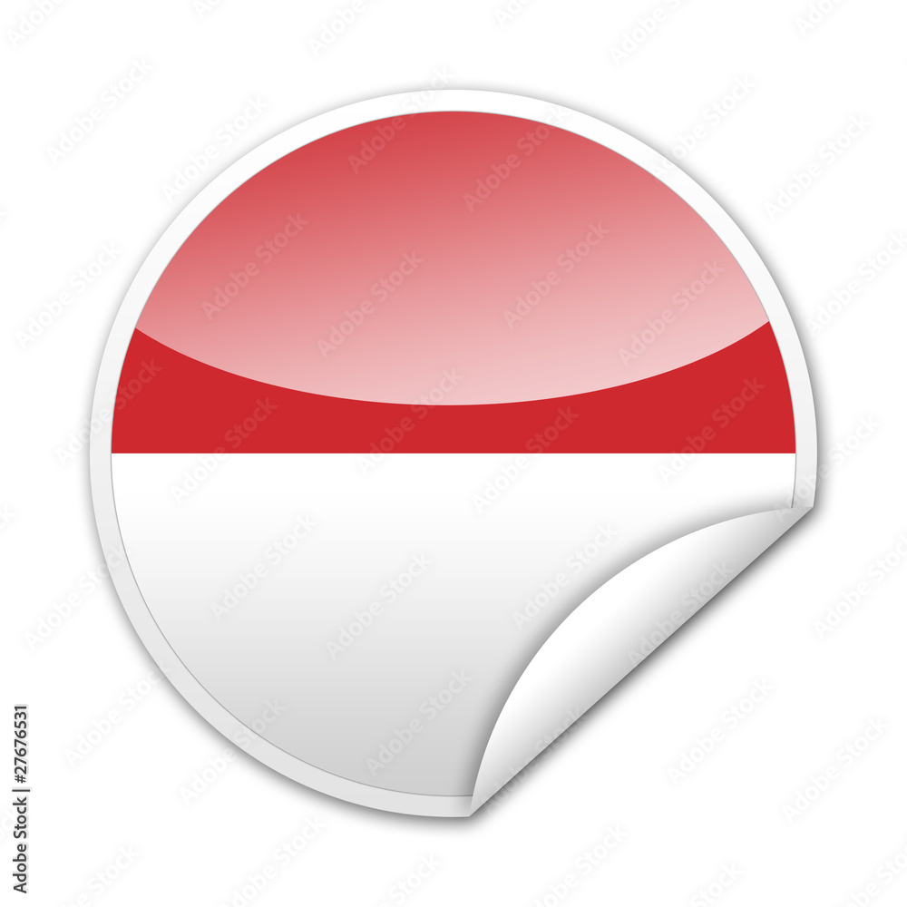 Pegatina bandera Indonesia con reborde Pegatina bandera Indonesia con reborde