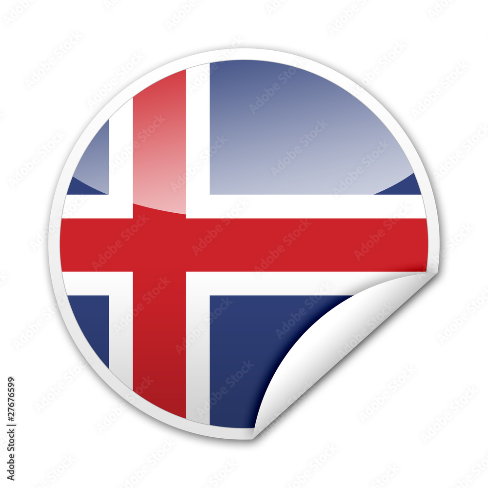 Pegatina bandera Islandia con reborde Pegatina bandera Islandia con reborde