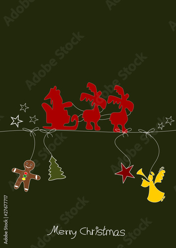 Weihnachtskarte mit Schlitten