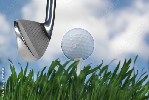 golf stick and ball