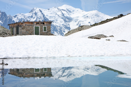 Reflet du Mont Blanc dans le lac Blanc