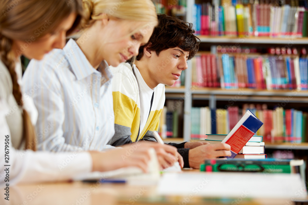 Students in library Students in library