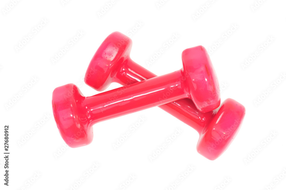 A Pair Of Pink Color Dumbells A Pair Of Pink Color Dumbells