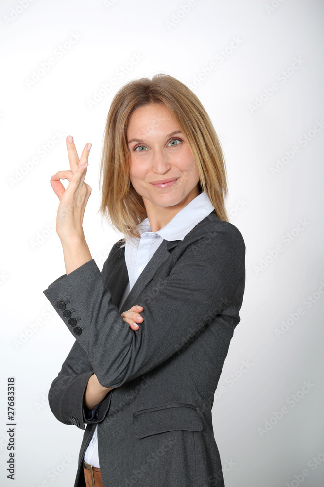 Closeup of businesswoman on white background Closeup of businesswoman on white background