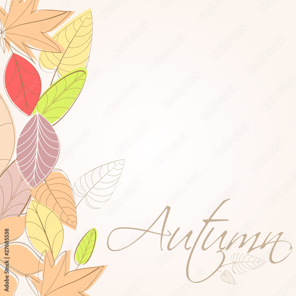 Elegant autumn leaves illustration