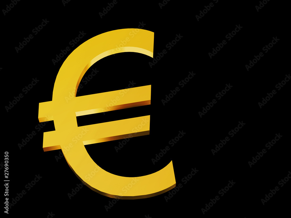 Tridimensional euro symbol isolated on black Tridimensional euro symbol isolated on black