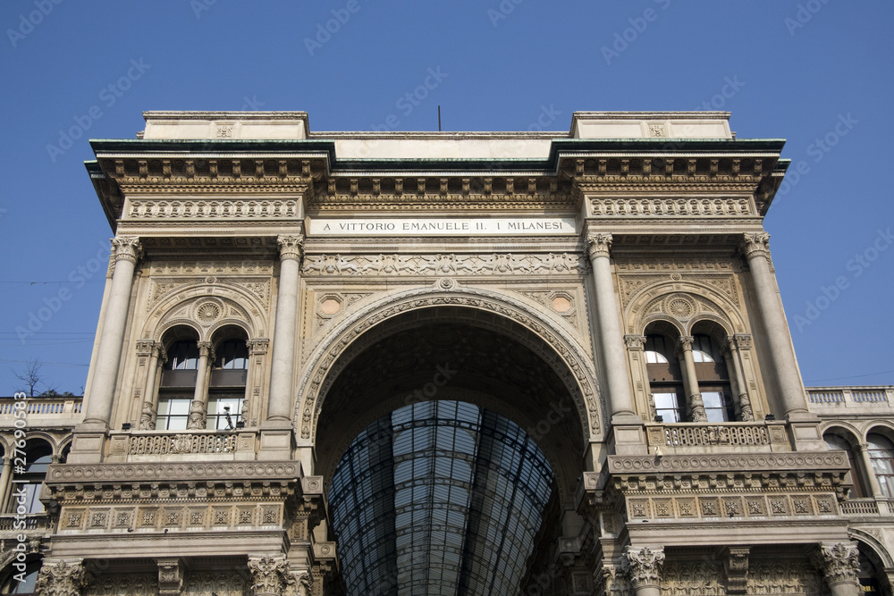 Milan - A triumphal arch of Galleria Vittorio Emanuele II