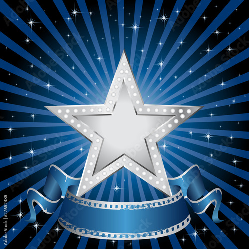 silver star blue rays