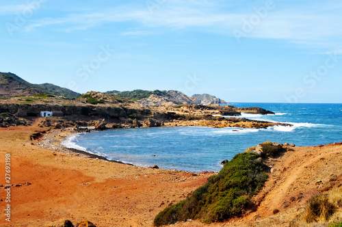 view of Binimela beach in Menorca, Balearic Islands, Spain photo