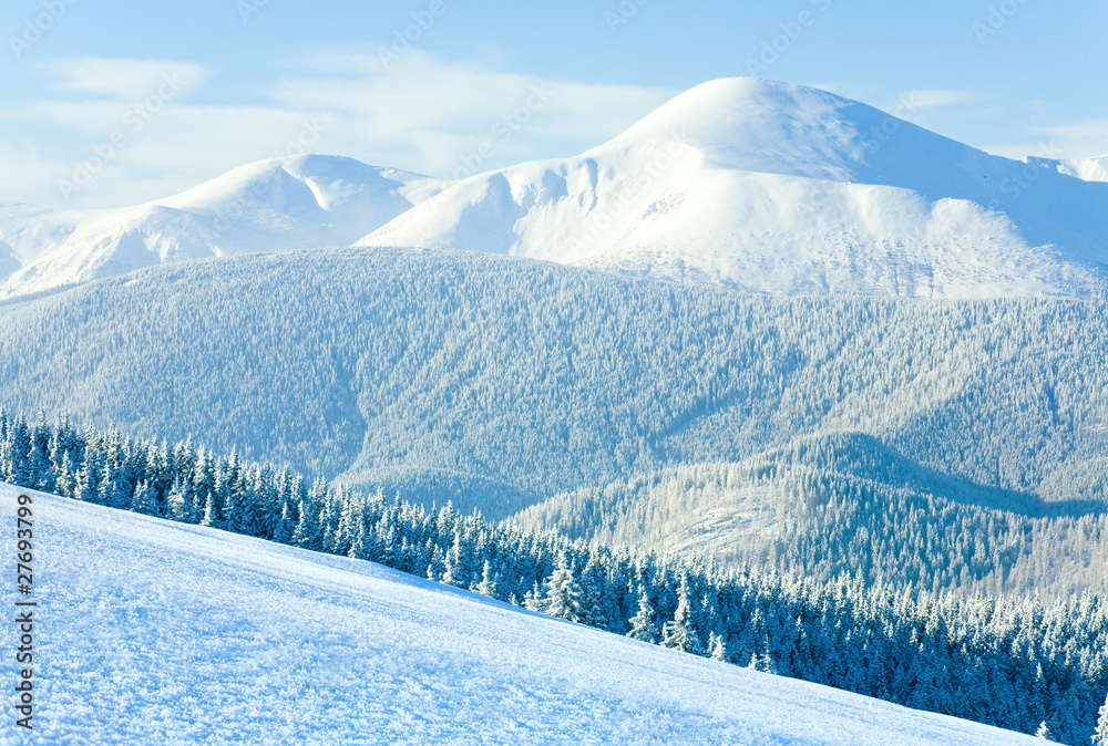Fototapeta premium Winter Goverla Mount view (Ukraine)