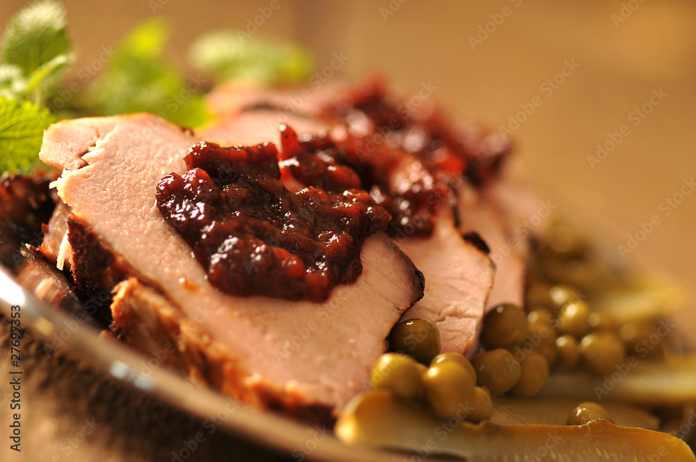 Schab z żurawiną