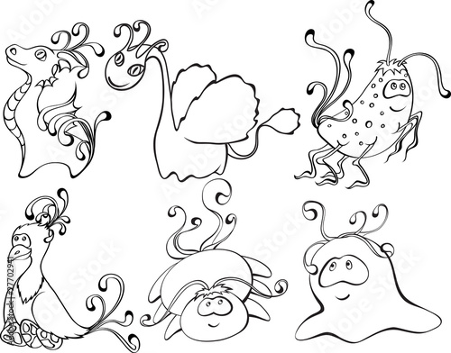 monsters isolated on white background