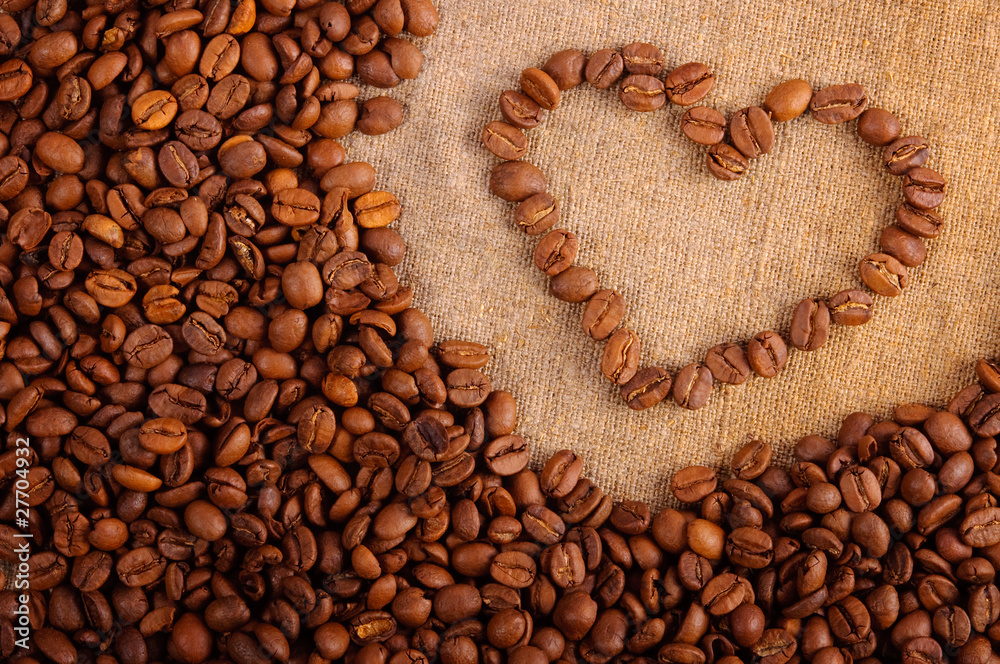 sign of the heart of the coffee beans sign of the heart of the coffee beans