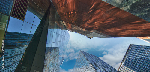 Canvas Print New York City Skyscrapers with Reflections