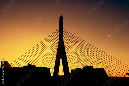 Zakim bridge at sunset photo