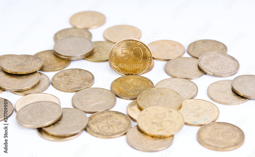 Abstract background: bronze coins (ukrainian hryvnas) Abstract background: bronze coins (ukrainian hryvnas)