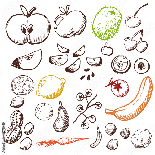 doodle set - fruits and vegetables