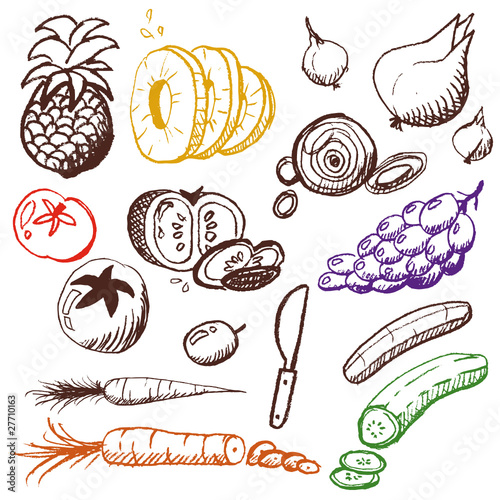 doodle set - fruits and vegetables