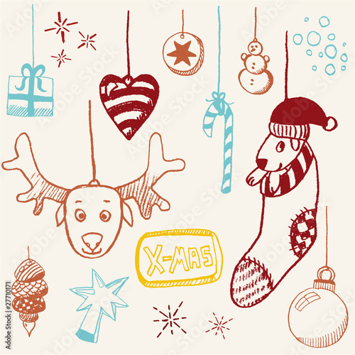 doodle set - xmas tags