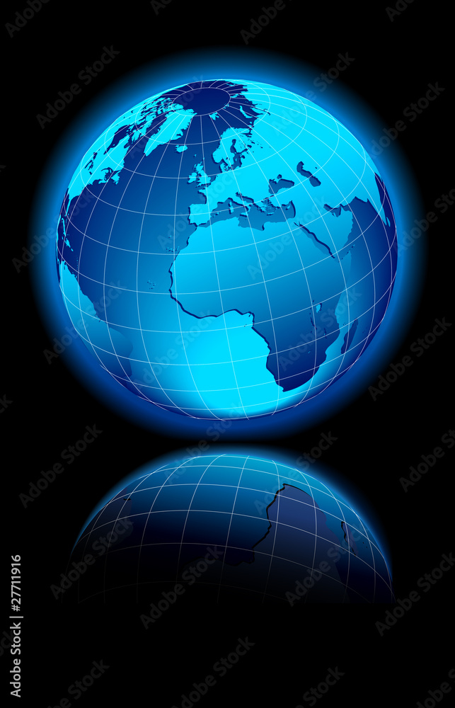 World with reflection Europe World with reflection Europe