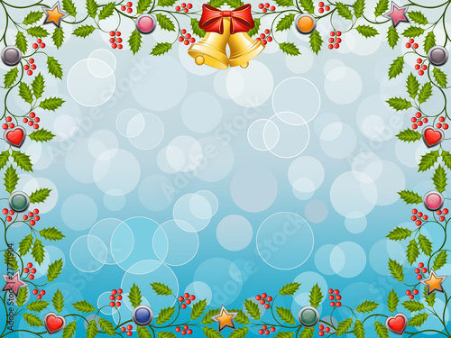 Christmas frame with a holly