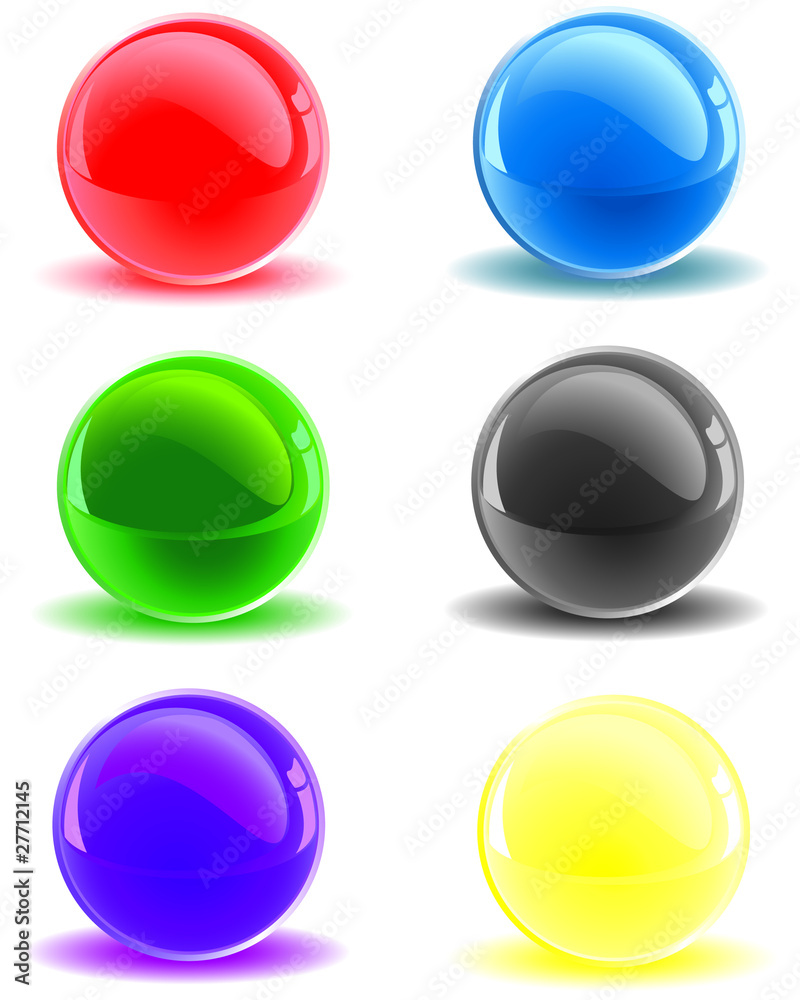 Collection of colorful glossy 3D sphere in different colors Collection of colorful glossy 3D sphere in different colors