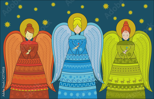 Three Angels Greeting Card