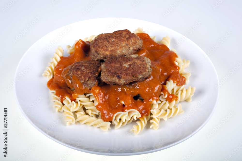 meatballs with tomato sauce and fusilli meatballs with tomato sauce and fusilli