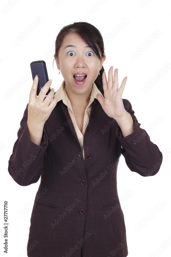 Businesswoman looking shocked Businesswoman looking shocked