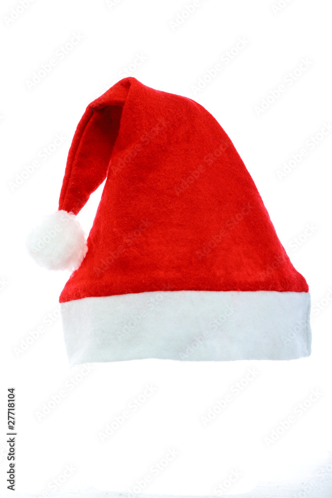 Santa claus red hat on white background Santa claus red hat on white background