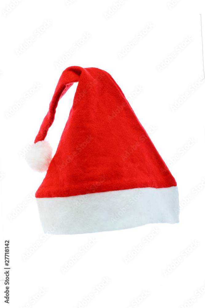 Santa claus red hat on white background Santa claus red hat on white background