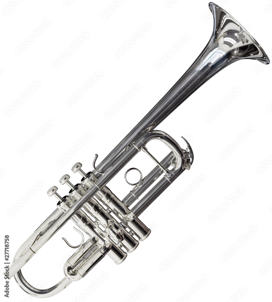 Silver trumpet isolated with clipping path Silver trumpet isolated with clipping path