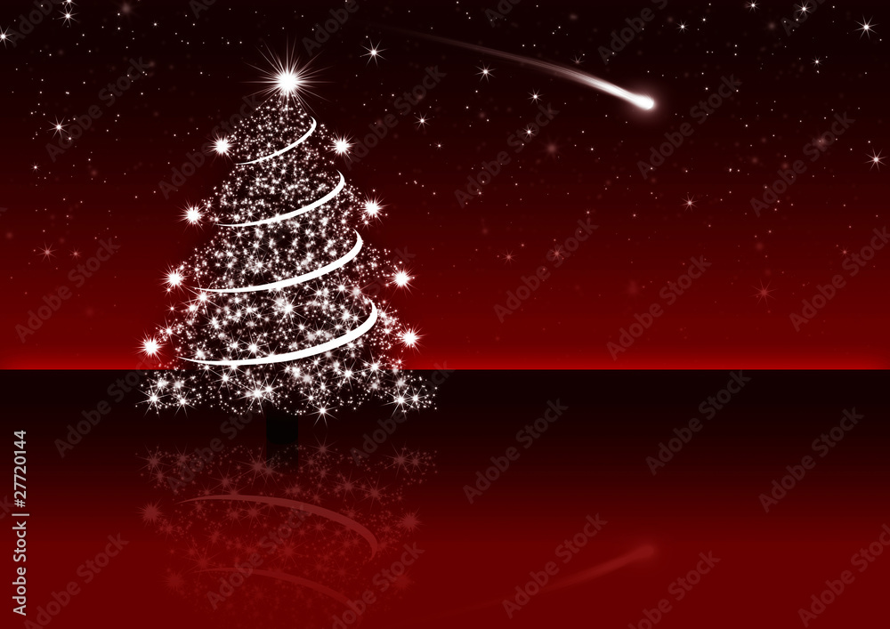 Abstrakter Weihnachsbaum - kristallklarer Nachthimmel