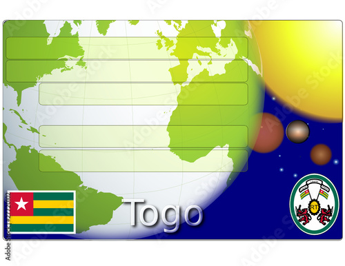 Togo business card globe flag coat