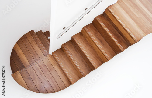 luxurious wooden staircase photo