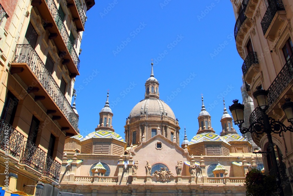 El Pilar Cathedral in Zaragoza city Spain