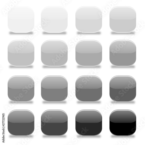 16 Vektor rounded Buttons grau