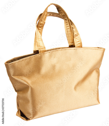 White gold glamorous hand bag isolated on white