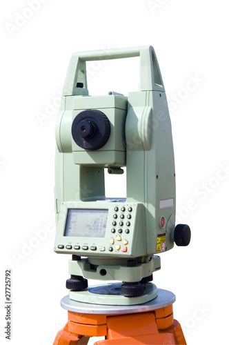 Theodolite measurement instrument outdoors