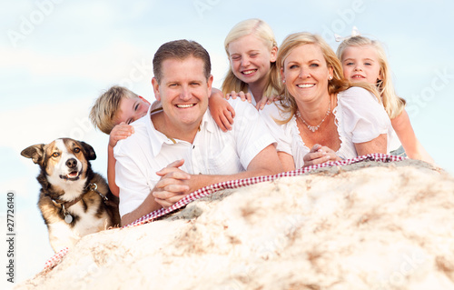 Happy Caucasian Family and ...