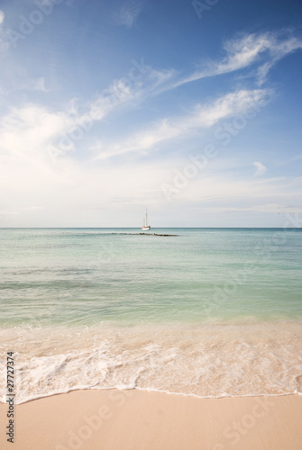 Sailboat Viewed from Beach