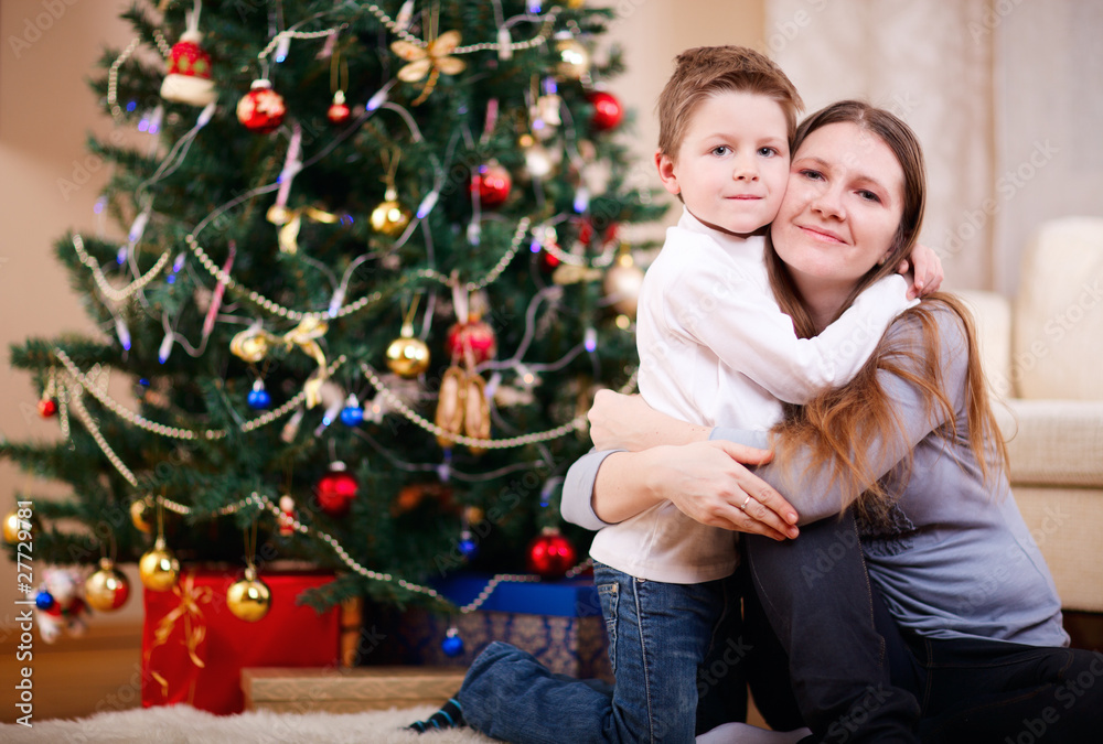 Mother and son at home Mother and son at home