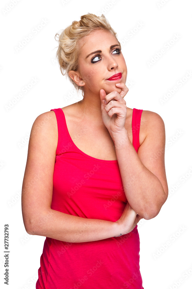 Attractive Woman Thinking About an Idea or Question Attractive Woman Thinking About an Idea or Question