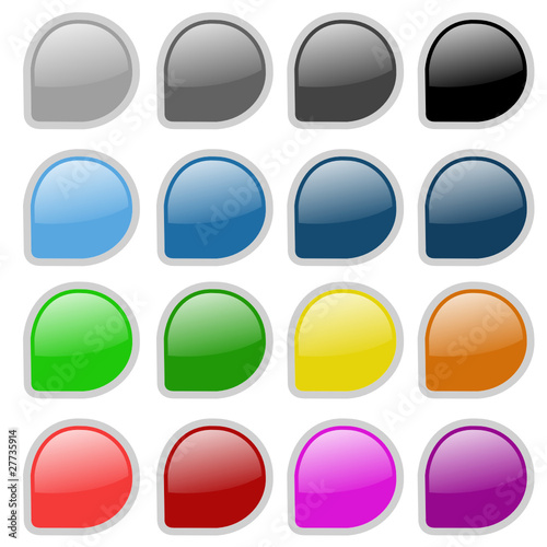 16 Vektor Buttons Kreiseck bunt