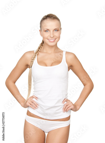 lovely woman in white cotton underwear © Syda Productions