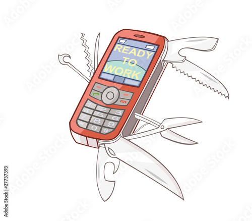 The mobile phone is combined with the swiss knife