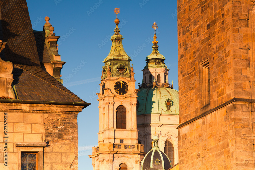 Obraz premium Prague towers - famous church in Prague in Czech Republic