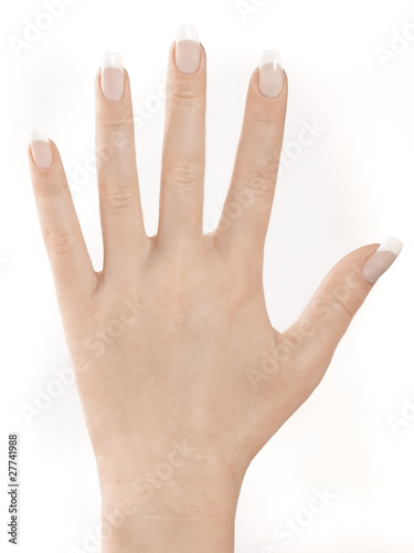 Gesturing of woman hand. Skin-care. Female arms