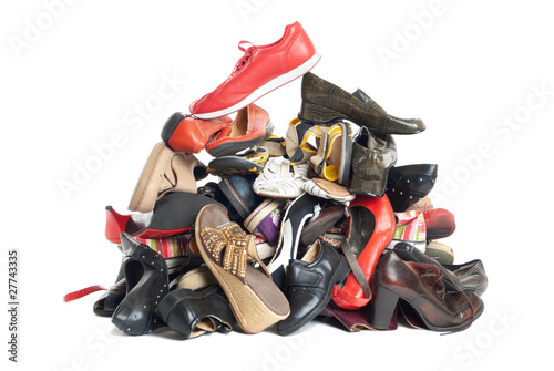 Pile of second-hand shoes | Isolated